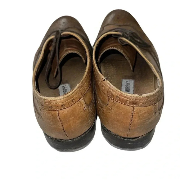 Johnston & Murphy Leather Camel Wing Tip Size 9.5 - Picture 5 of 6